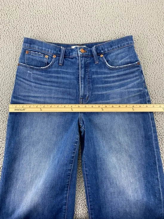 Madewell Wide-Leg Crop High Rise Comfort Stretch Jeans Denim | Size: 31 - Picture 9 of 16